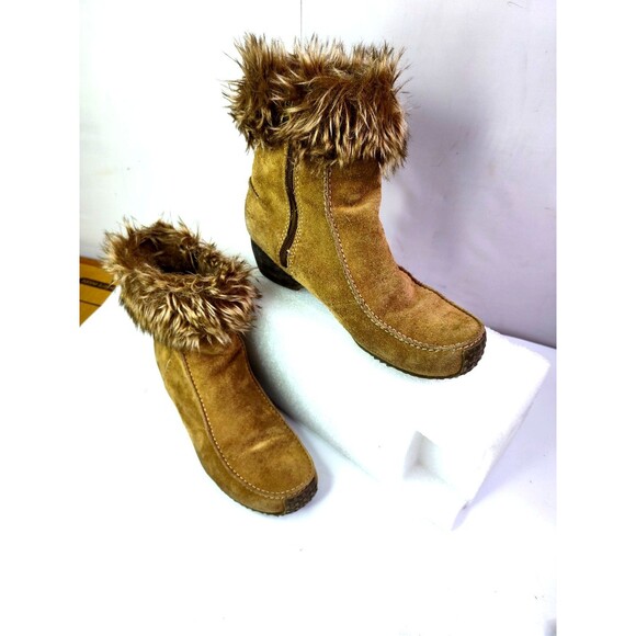 Soporto Chestnut Leather Suede Ankle Boots,  Women Size  9M - Picture 3 of 10